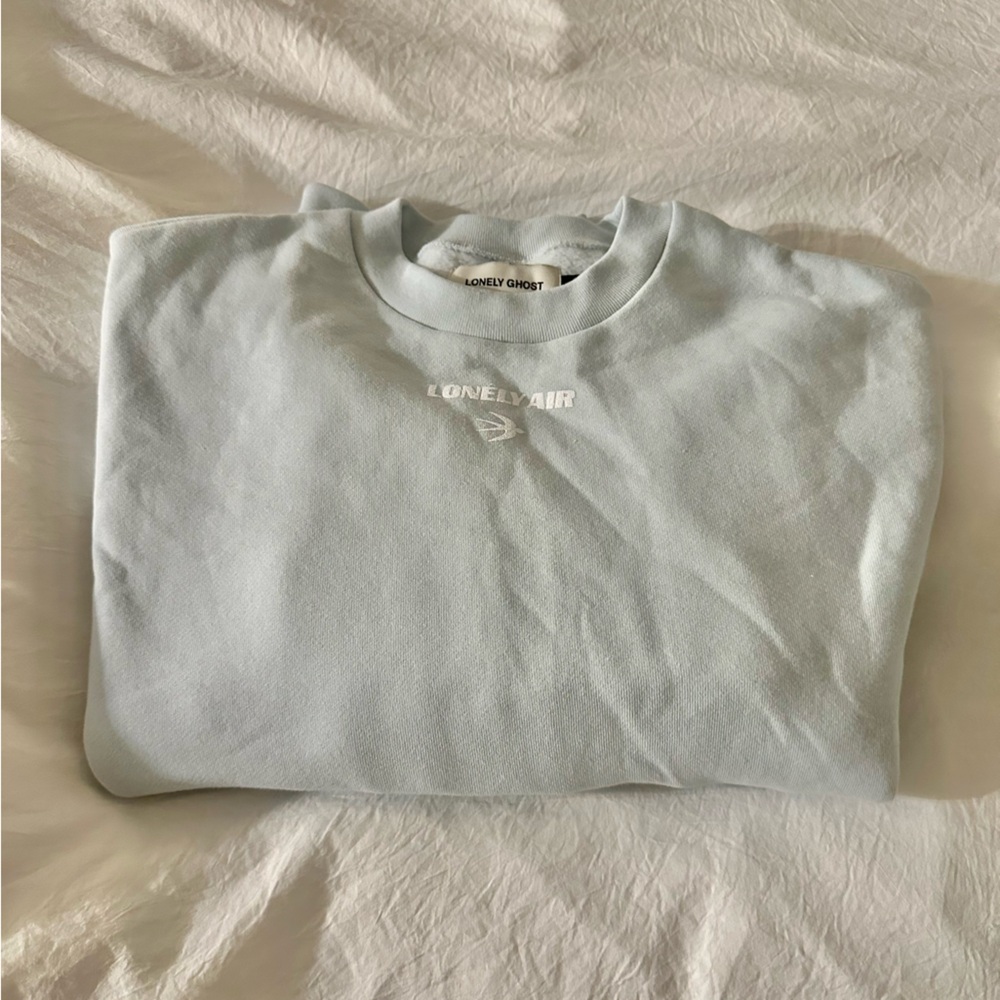 Brand new Beis x lonely ghost sweatshirt small light blue